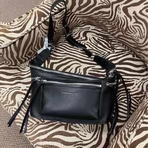 Expressions NYC Black Belt Bag Purse